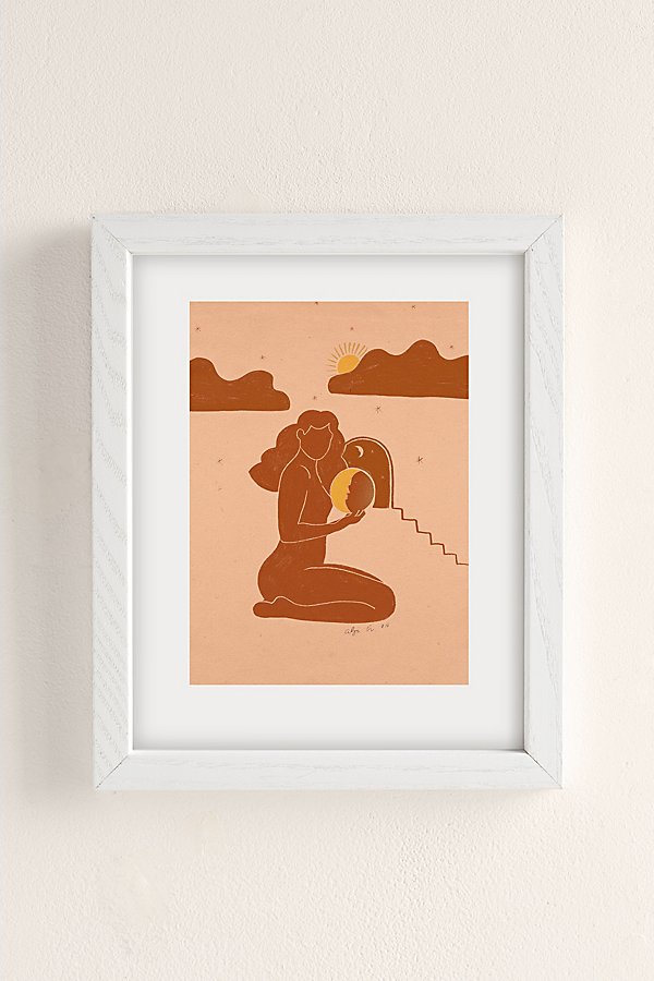 Alja Horvat Uo Exclusive Holding The Sun Art Print In White Wood Frame