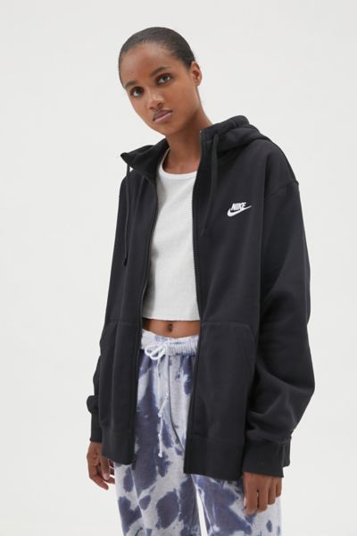 Nike Sportswear Club Zip-front Hoodie Sweatshirt In Black