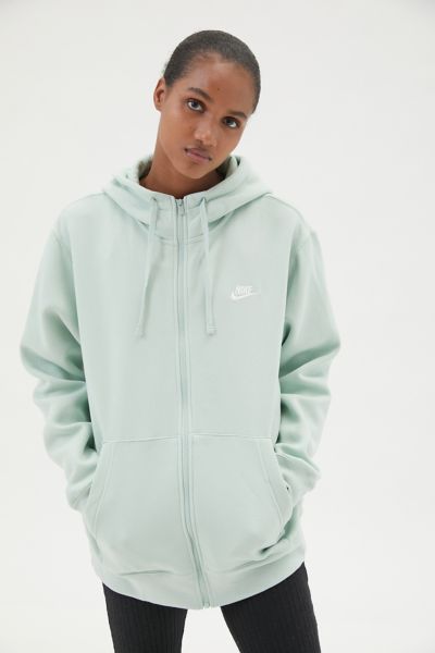 Nike Sportswear Club Zip-front Sweatshirt In Mint