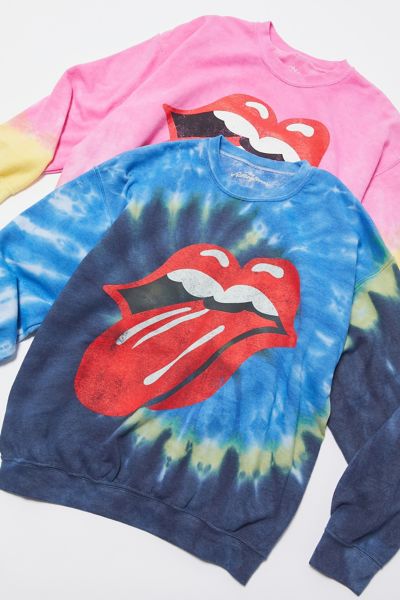 tie dye rolling stones hoodie