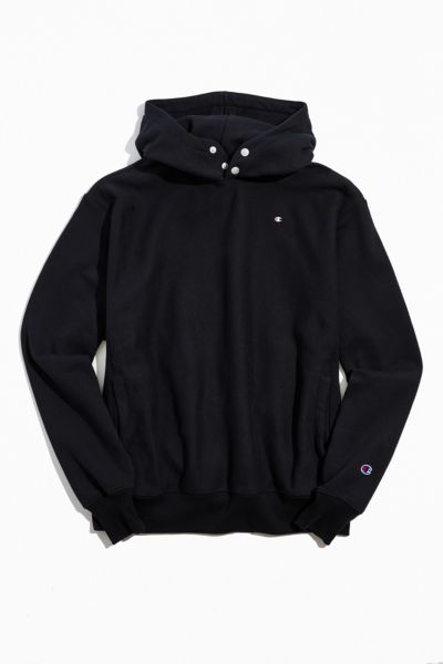 Champion Uo Exclusive Snap Hoodie Classic Sweatshirt In Black