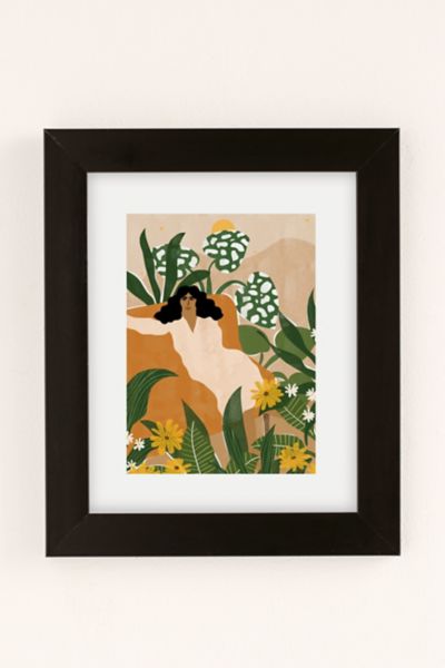 Alja Horvat Uo Exclusive Surrounded By Plants Art Print In Black Matte Frame