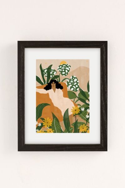 Alja Horvat Uo Exclusive Surrounded By Plants Art Print In Black Wood Frame