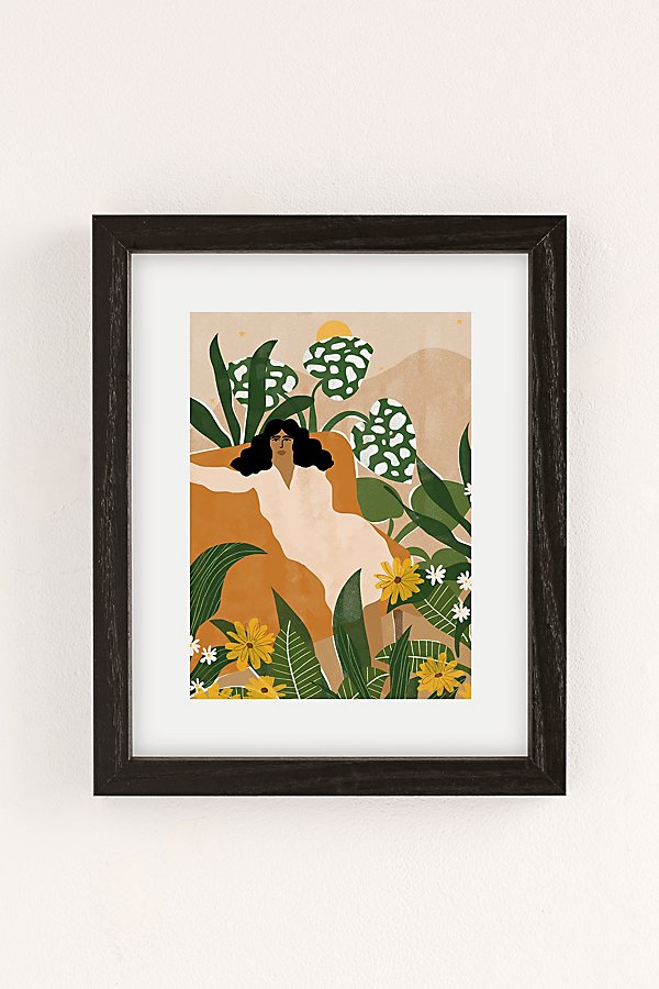 Alja Horvat Uo Exclusive Surrounded By Plants Art Print In Black Wood Frame