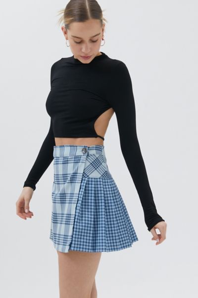 Urban outfitters outlet blue plaid skirt