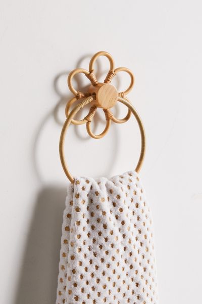 Urban Outfitters Daisy Rattan Towel Ring In Natural