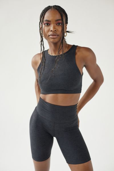 Beyond Yoga Spacedye Team Pockets High Waisted Bike Short In Black