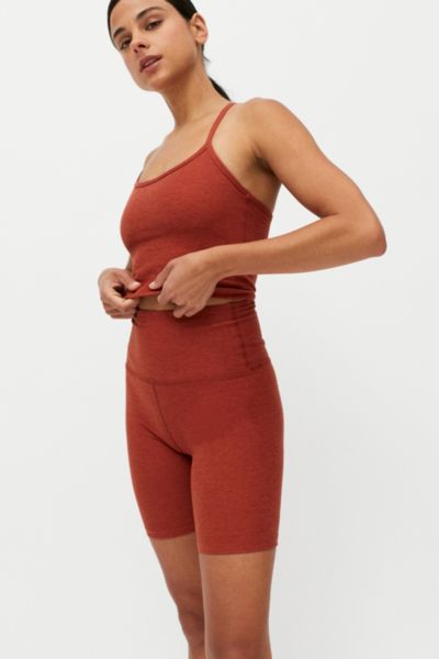 Beyond Yoga High-waisted Essential Bike Short In Medium Orange