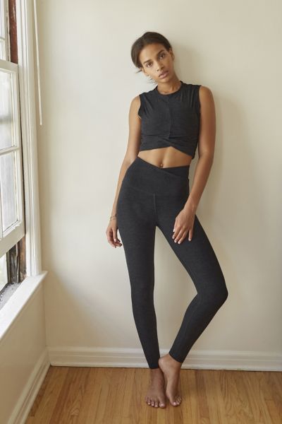 Beyond Yoga Spacedye Out Of Pocket High Waisted Midi Leggings In Black