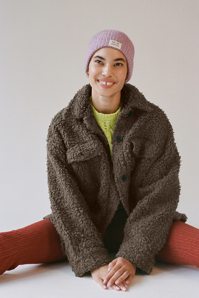 Urban Outfitters Uo Palmer Sherpa Shirt Jacket In Green ModeSens