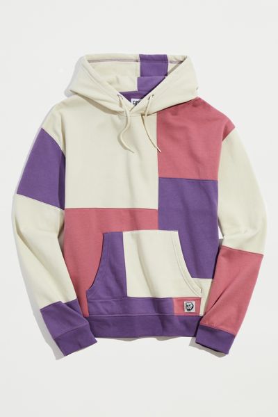 Bdg Patchwork Hoodie In Purple Multi