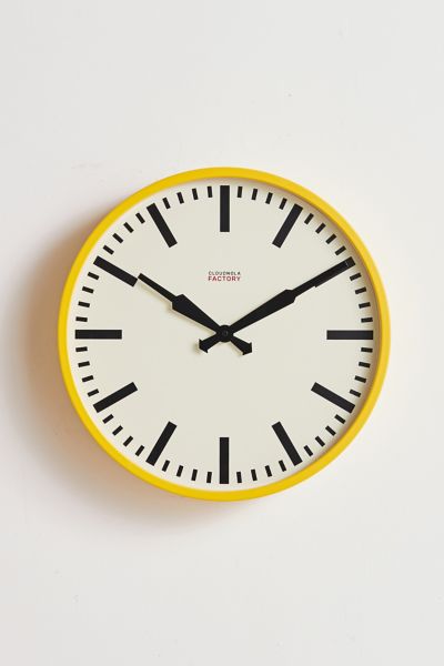 Urban Outfitters Cloudnola Station Wall Clock In Yellow