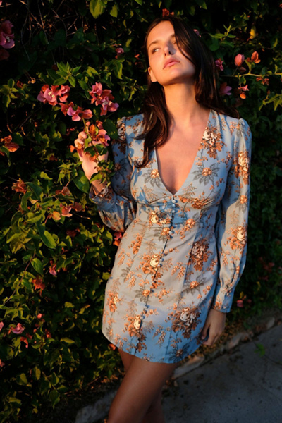 michelle plunging long sleeve dress Urban Outfitters Uo Michelle Plunging Long Sleeve Mini Dress In Black Multi