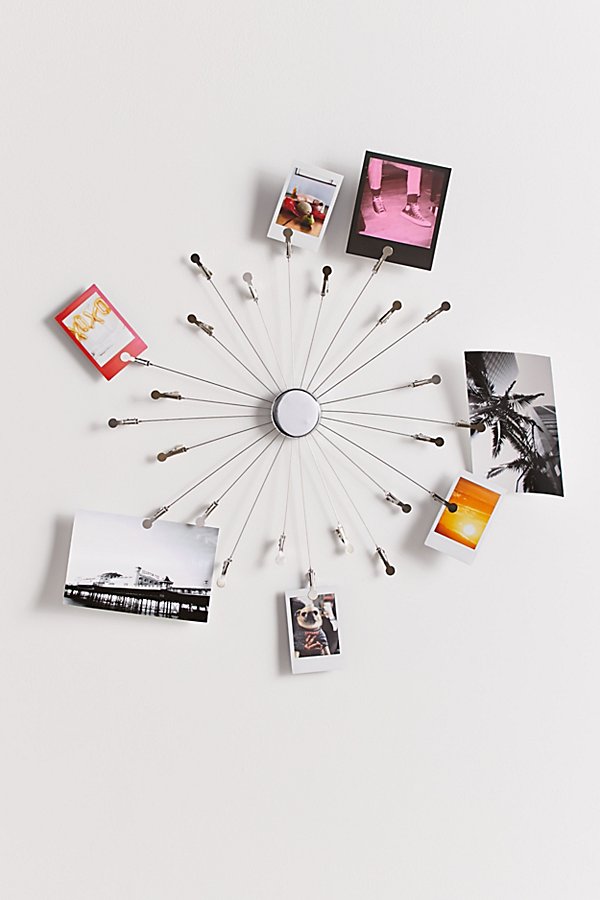 Urban Outfitters Sunburst Photo Clip Holder In Silver