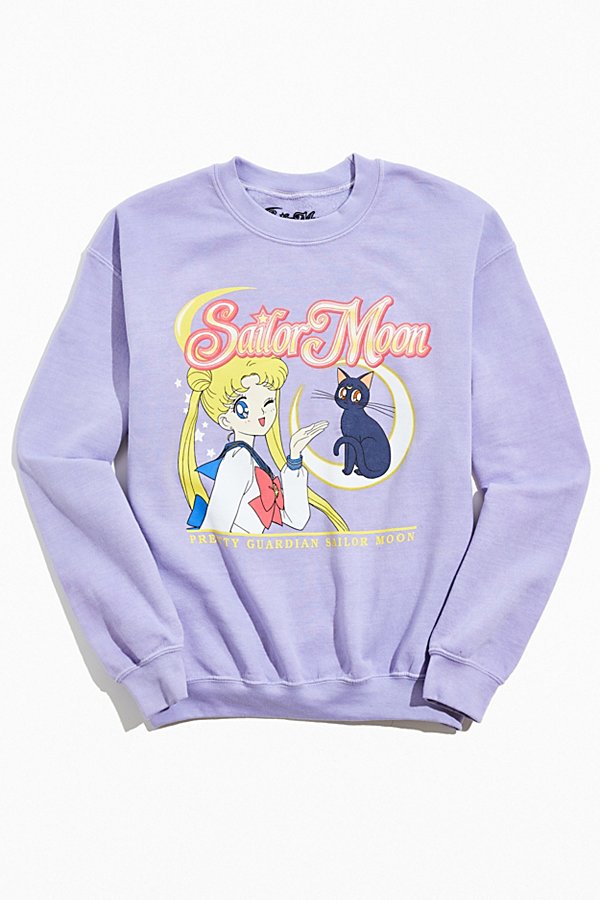 Urban Outfitters Sailor Moon Luna Crew Neck Sweatshirt In Purple