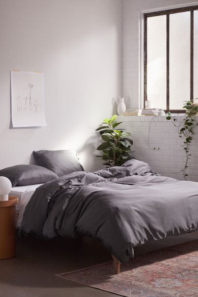 Ettitude Bamboo Sateen Duvet Cover In Grey