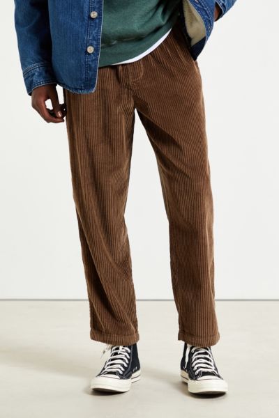 Urban Outfitters Uo Wide Wale Corduroy Beach Pant In Brown Shitake