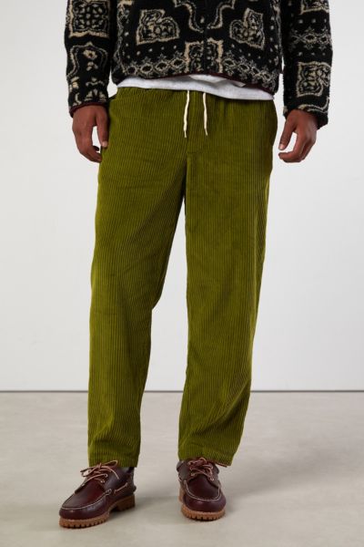 Urban Outfitters Uo Wide Wale Corduroy Beach Pant In Green