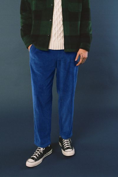 Urban Outfitters Uo Wide Wale Corduroy Beach Pant In Blue