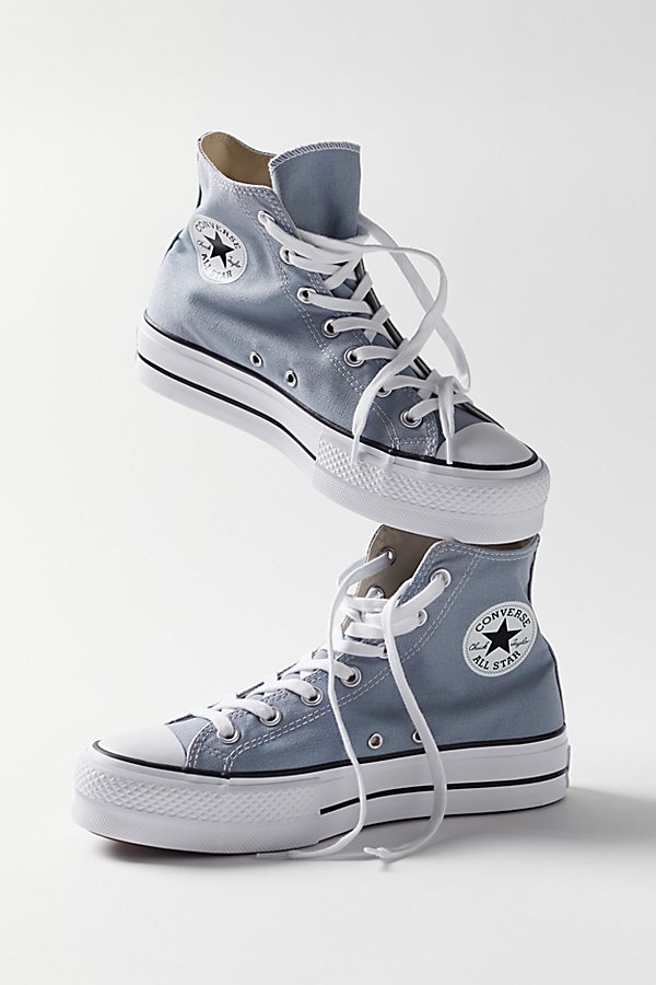 Converse Chuck Taylor All Star Canvas Platform High Top Sneaker In Light Grey