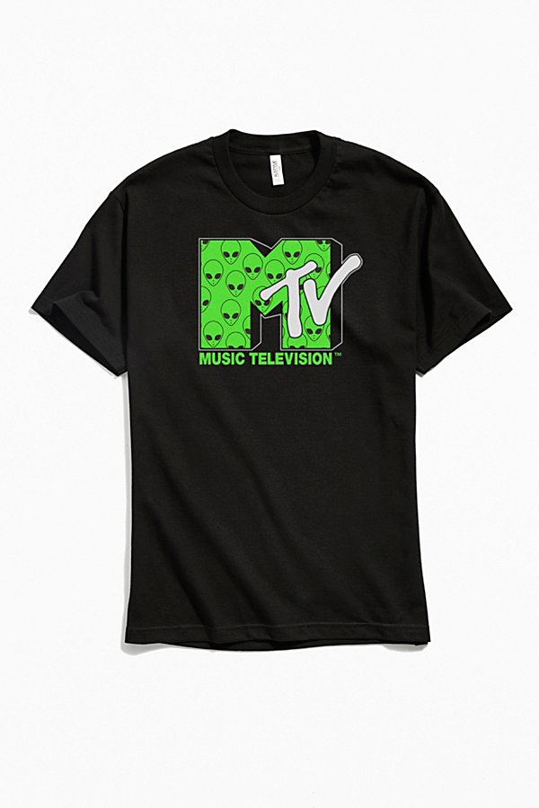 Urban Outfitters Mtv Alien Logo Tee In Black