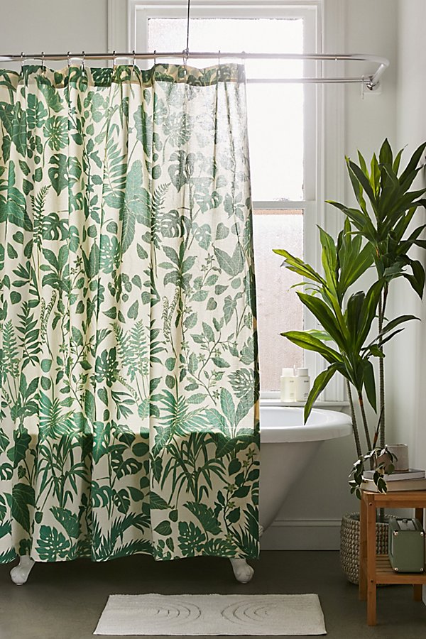 Urban Outfitters Allover Jungle Shower Curtain In Green