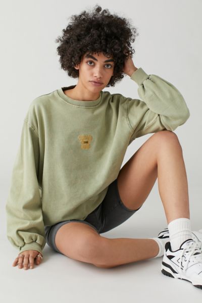 Urban Outfitters Colorado Springs Washed Crewneck Sweatshirt In Green