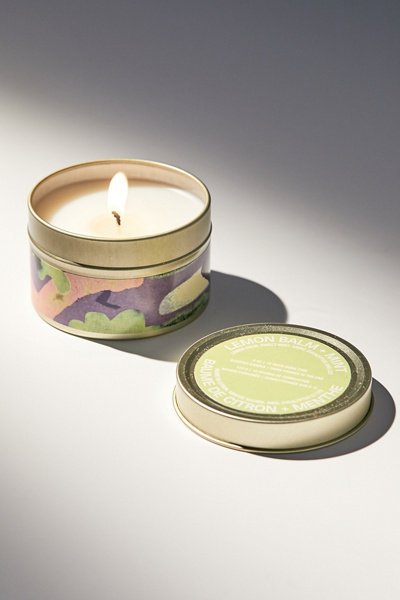 tobacco candle urban outfitters Urban Outfitters Gold Artist Print Tin 4 oz Candle In Tabac And Citron