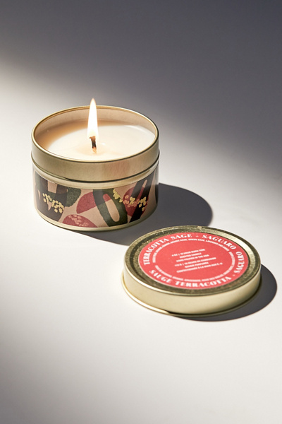 urban outfitters tobacco candle Urban Outfitters Gold Artist Print Tin 4 oz Candle In Tabac And Citron