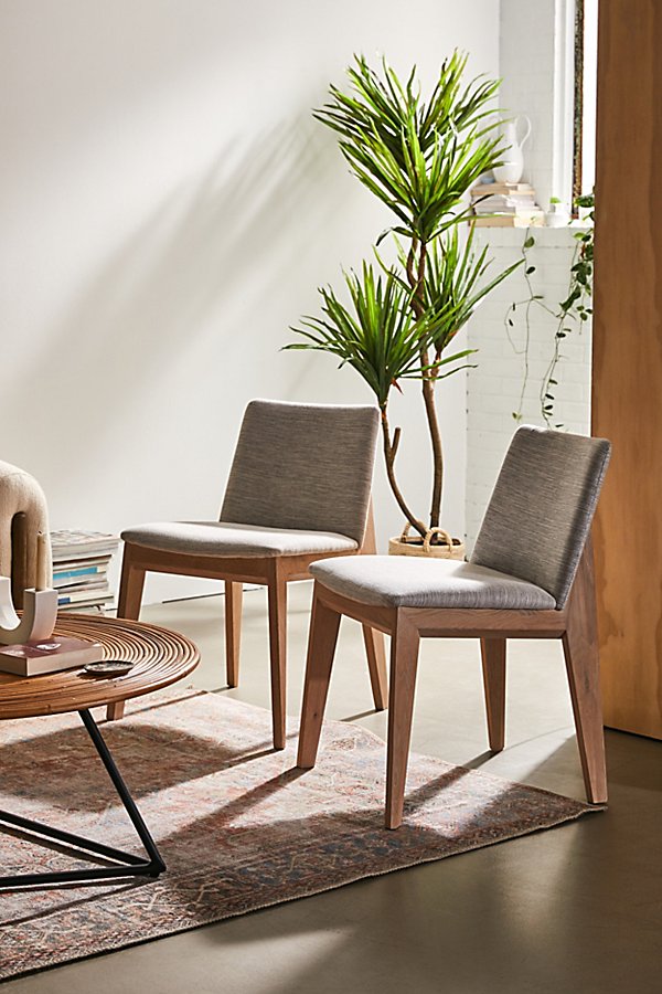 Urban Outfitters Linnea Oak Dining Chair - Set Of 2 In Grey
