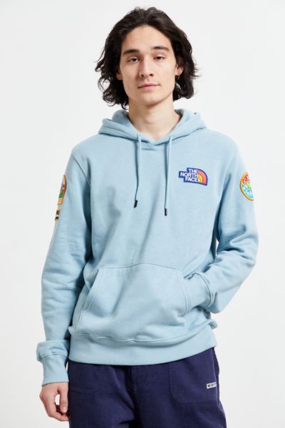 The North Face Novelty Patch Hoodie Sweatshirt In Blue