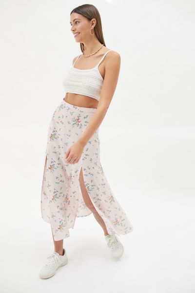 Billabong X The Salty Blonde Peachy Keen Maxi Skirt In Pink