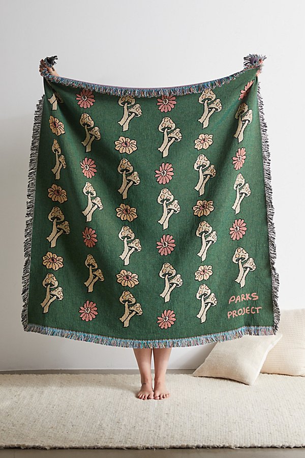 Parks Project Power To The Parks Floral Throw Blanket In Khaki