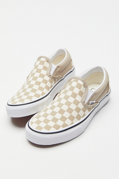 vans checkered beige