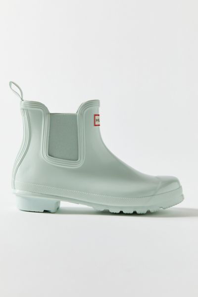 Hunter Original Gloss Waterproof Chelsea Boot In Mint