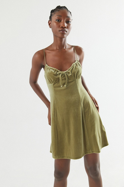 green emerald velvet dress The Green Stand Cut Out Velvet Mini Dress & Reviews - Green - Dresses main image 1