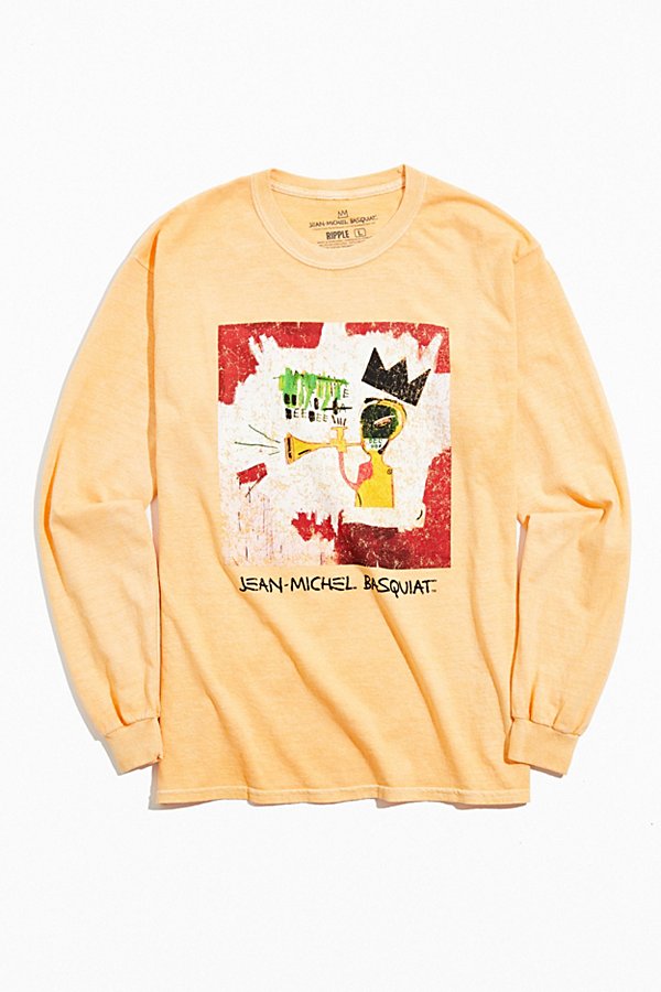 Urban Outfitters Basquiat Trumpet Long Sleeve Tee In Yellow