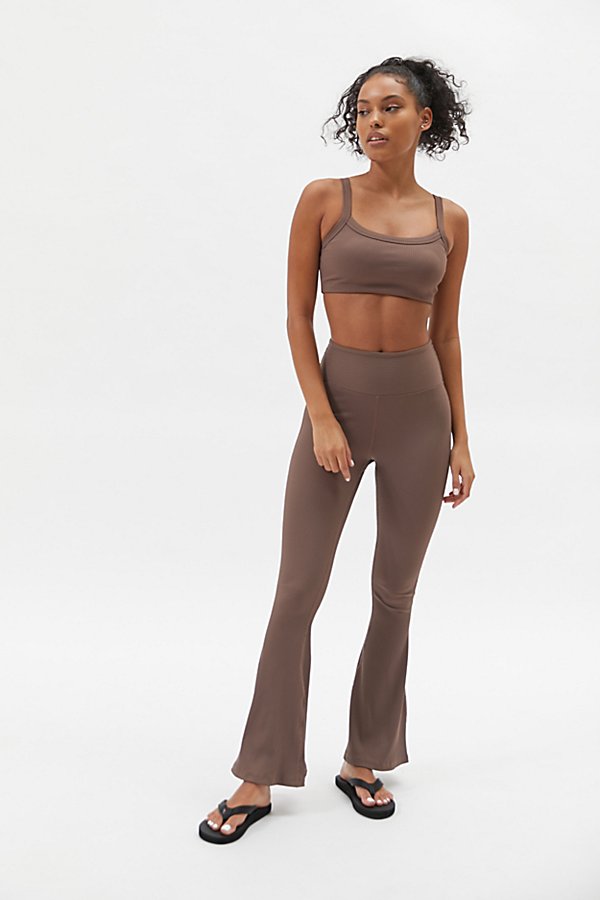 Year Of Ours Ribbed Flare Legging In Light Brown