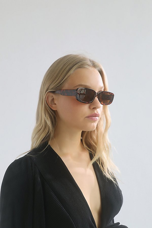 Urban Outfitters Sabrina Rectangle Sunglasses In Tortoise
