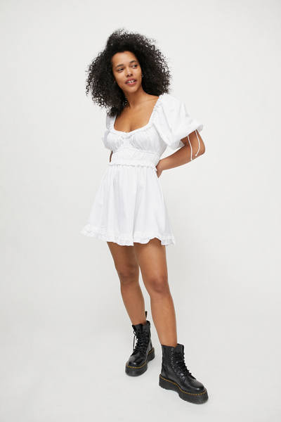 For Love & Lemons Jackson Mini Dress In Ivory In White | ModeSens