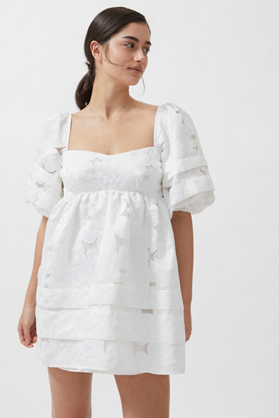 sachin and babi light blue dress UO Embroidered Dress Urban Outfitters