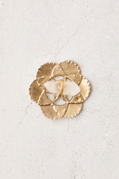 Ariana Ost Flower Of Life Crystal Catch-all Dish In Gold