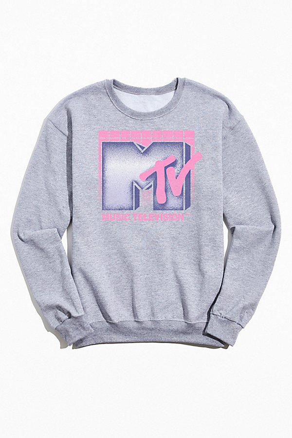 Urban Outfitters Mtv Music Television ‘80s Crew Neck Sweatshirt In Grey