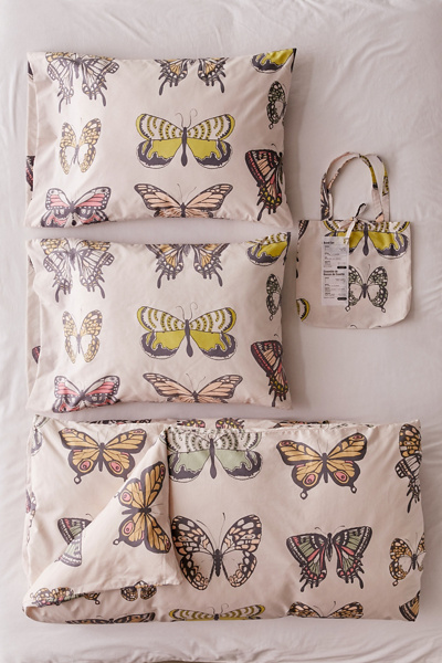 Urban Outfitters Ula Butterfly Duvet Set In Blush Grey | ModeSens