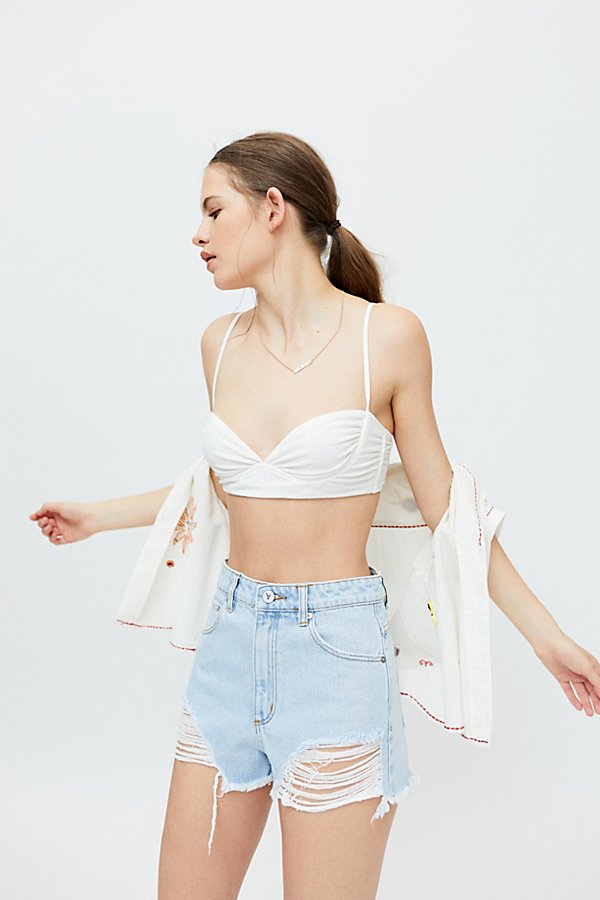 Abrand A High-waisted Relaxed Short - Salty Stone In Tinted Denim