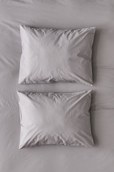 Urban Outfitters Organic Cotton Percale Sham Set In Grey