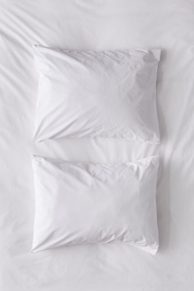 Urban Outfitters Organic Cotton Percale Sham Set In White