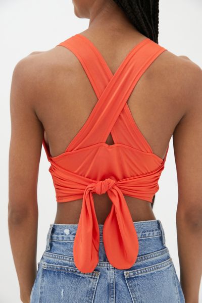 Urban Outfitters Uo Phoenix Plunging Tank Top In Red