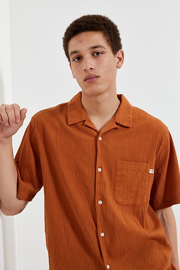 Standard Cloth Crinkle Textured Shirt In Brown