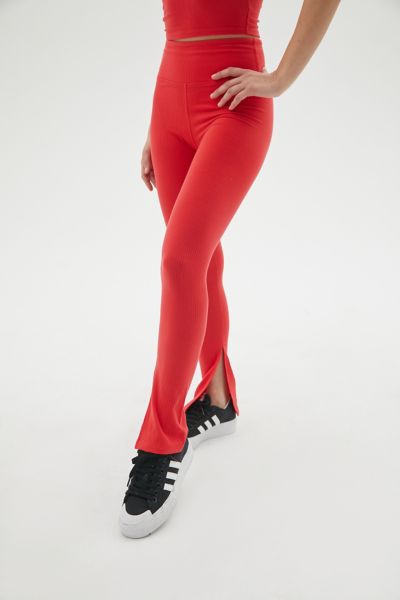 Year Of Ours 9 To 5 Slit Hem Legging In Red